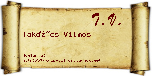 Takács Vilmos névjegykártya